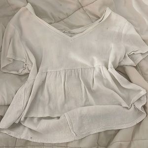 pacsun la hearts white babydoll ruffle cropped top